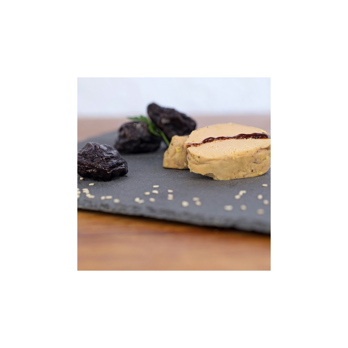 Foie Gras mi-cuit à la crème de pruneaux et à l'eau de vie de prune 90g
