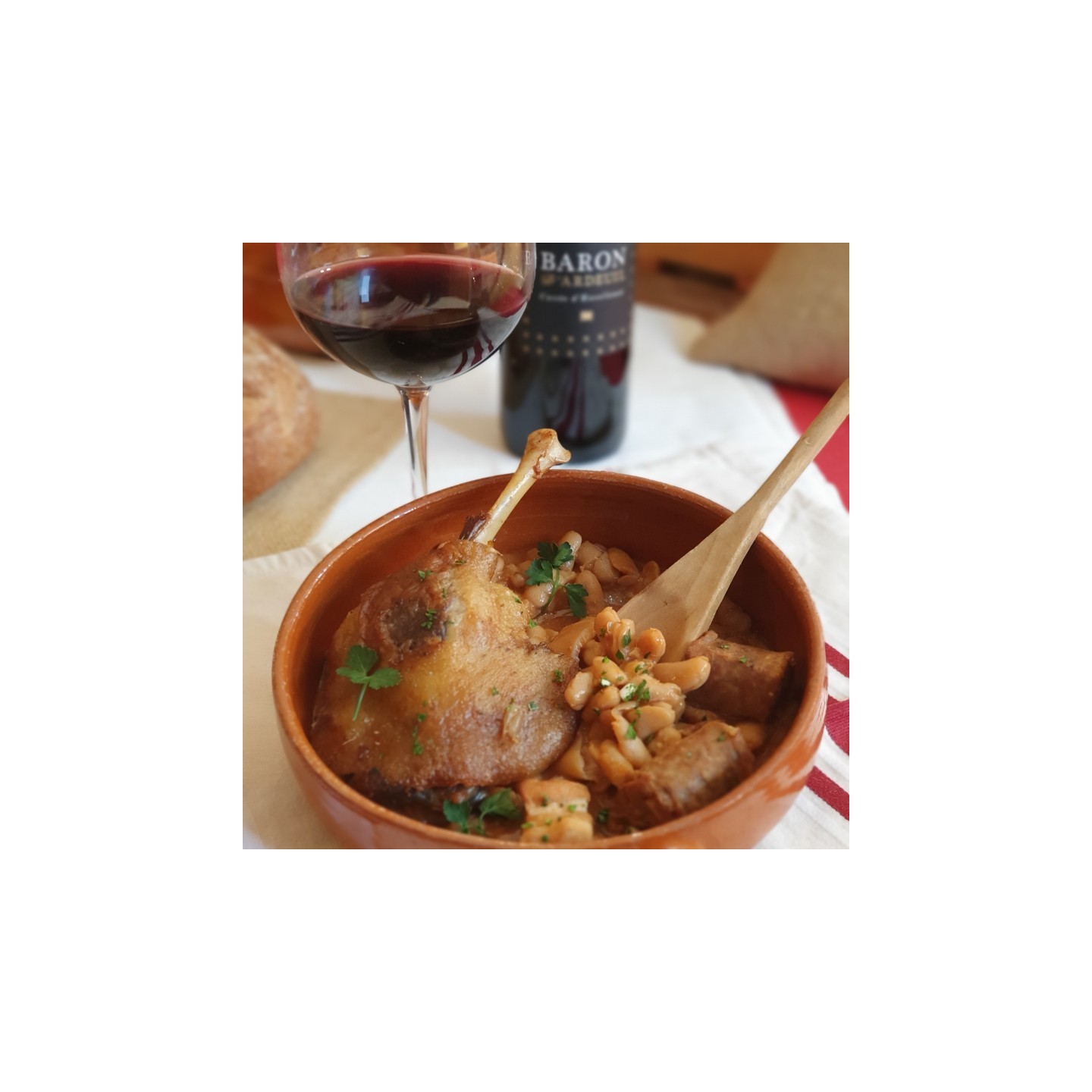 BOITE Cassoulet au confit de canard flambé à l'Armagnac 1450g