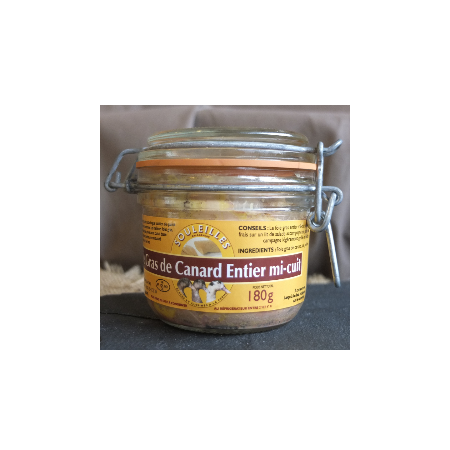 Foie Gras Entier Mi-cuit 180g - COMMANDE PAR TÉLÉPHONE