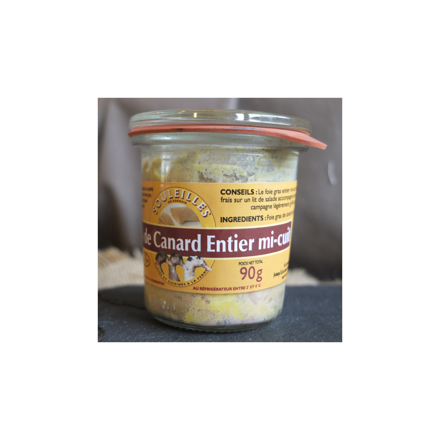 Foie Gras Entier Mi-cuit 90g - COMMANDE PAR TÉLÉPHONE