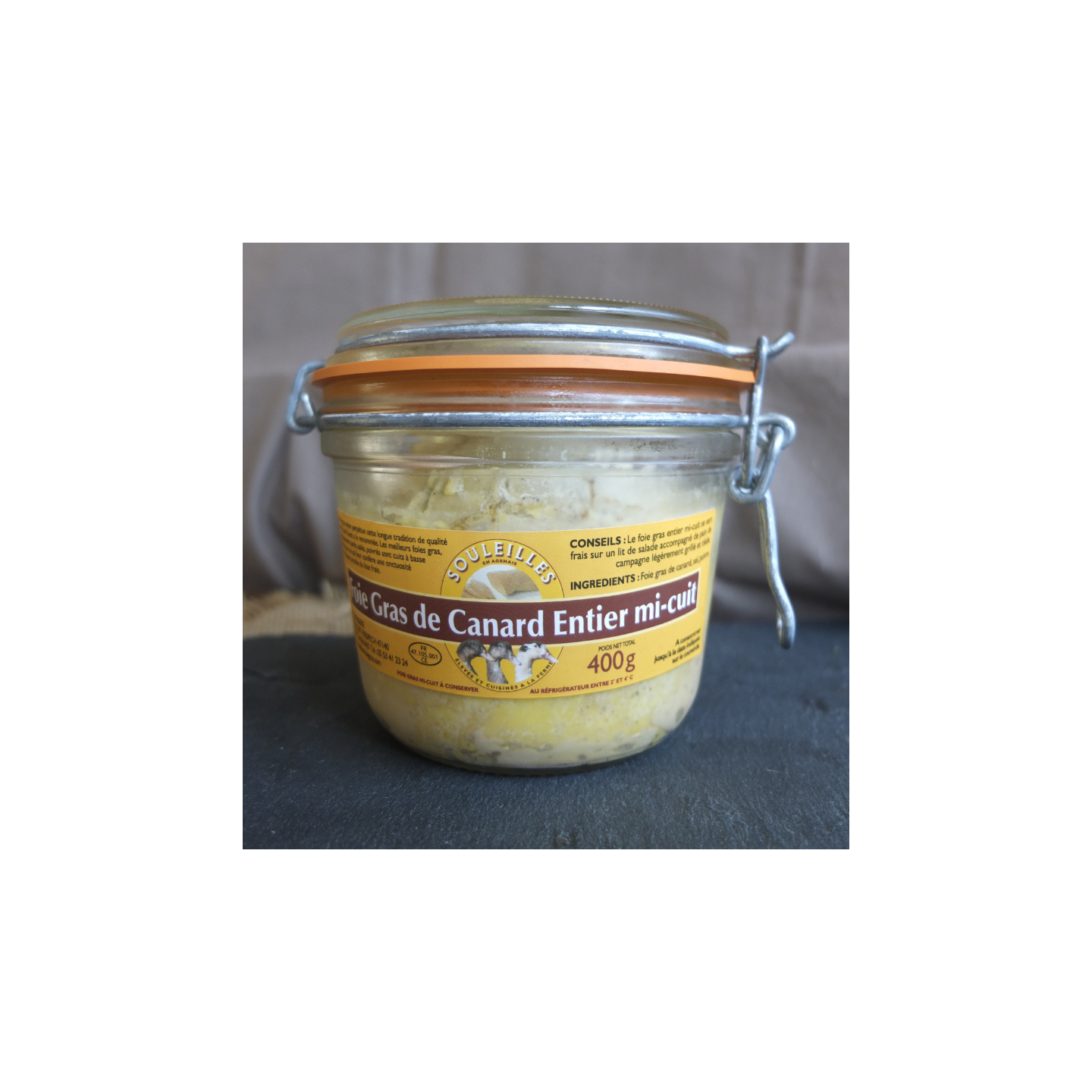 Foie Gras Entier Mi-cuit 400g - COMMANDE PAR TÉLÉPHONE