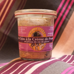 Foie Gras mi-cuit à la crème de pruneaux et à l'eau de vie de prune 90g