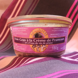 Foie Gras mi-cuit à la crème de pruneaux et à l'eau de vie de prune 180g - COMMANDE PAR TÉLÉPHONE