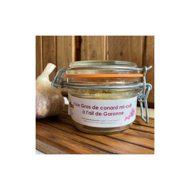 Foie Gras Entier Mi-Cuit à l'ail de Garonne 130g