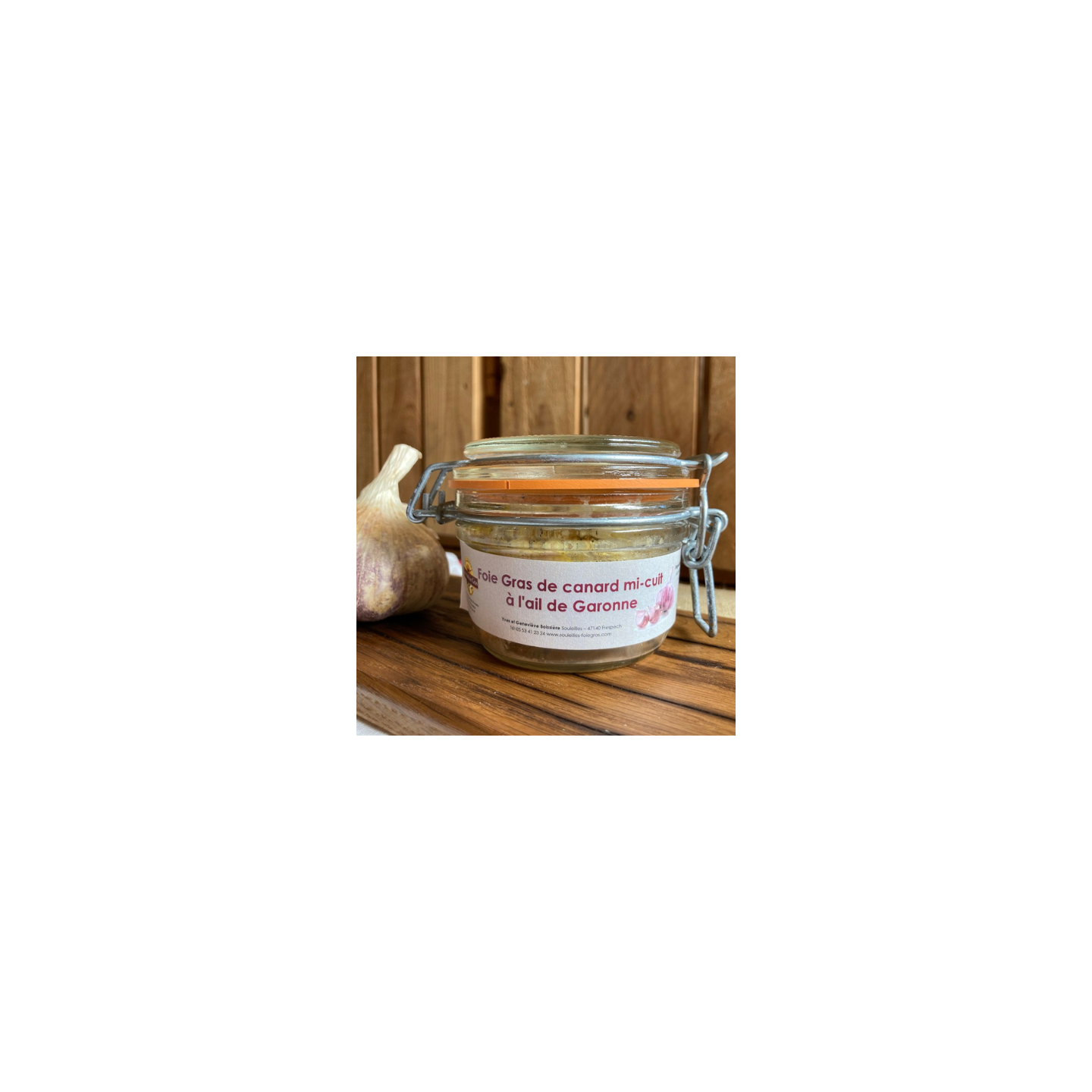 Foie Gras Mi-Cuit à l'ail de Garonne 130g - COMMANDE PAR TÉLÉPHONE